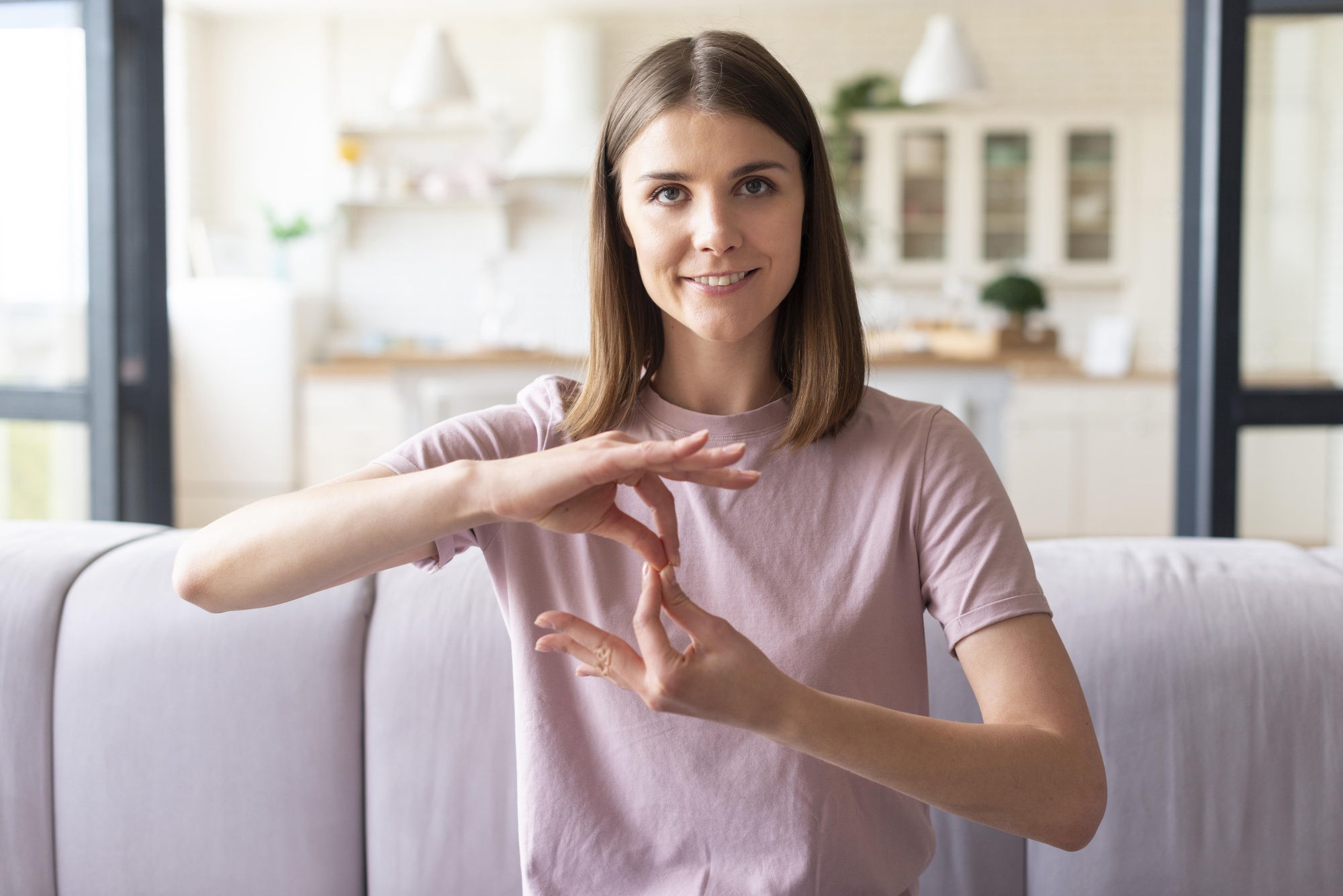 Person using sign language